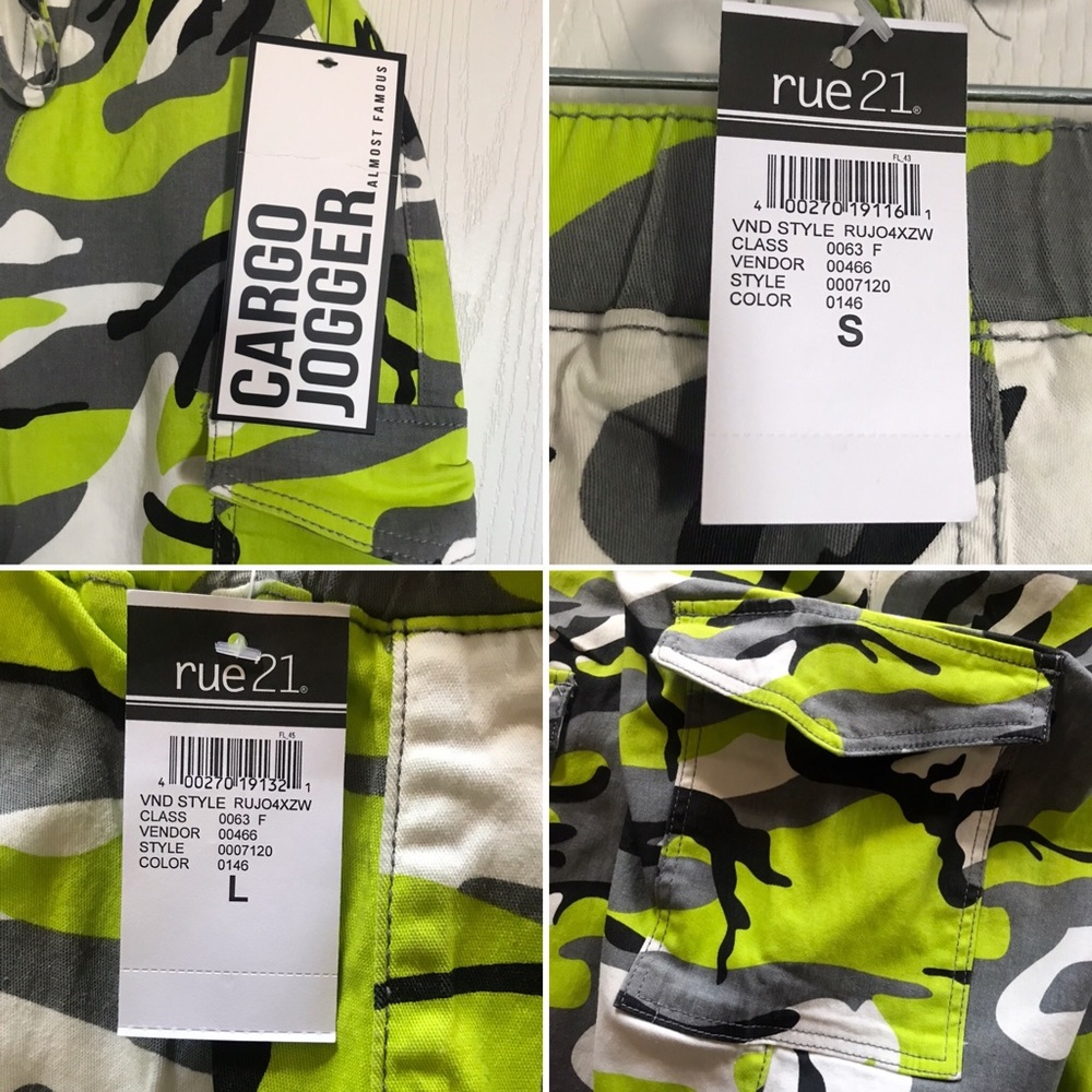 Almost Famous Neon Green Camo Drawstring Joggers - Picture 7 of 9